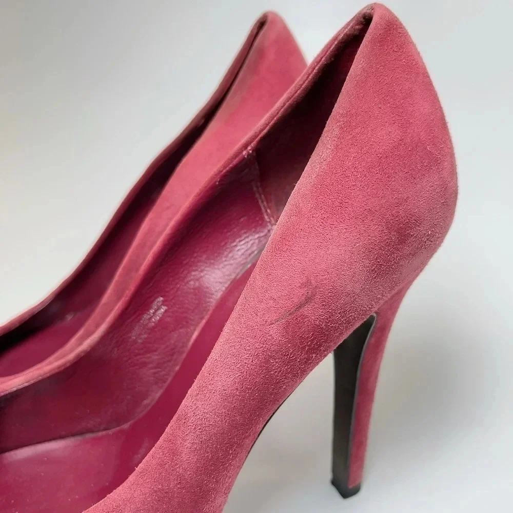Ash Eloise Concealed Platform Dusty Rose Suede Court Shoe